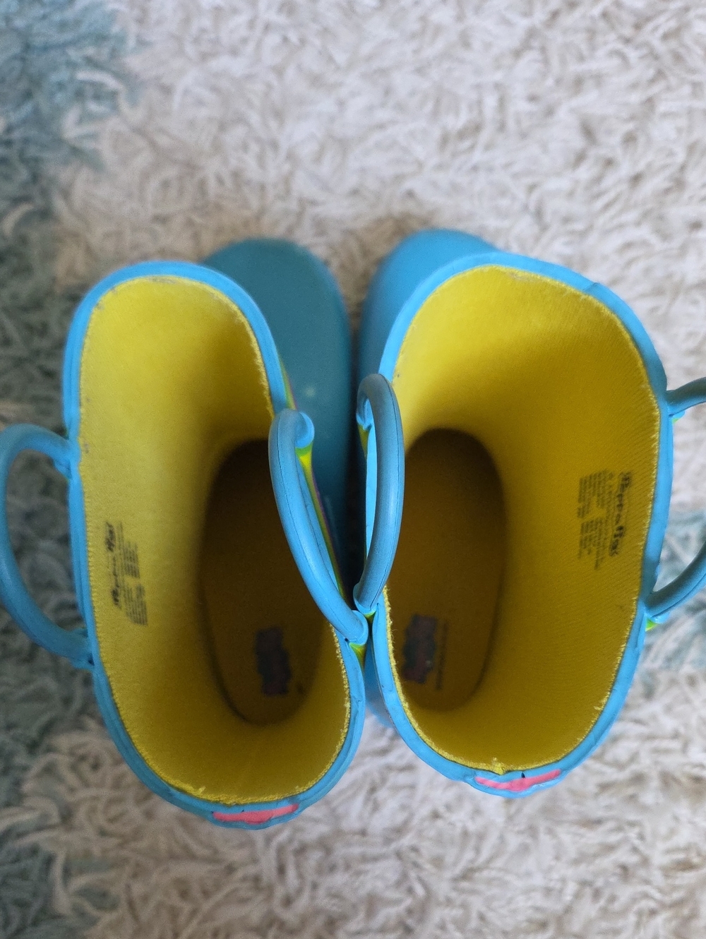Toddler Girl Girls Girl's Blue Peppa Pig Rain Boots GUC - Picture 6 of 8